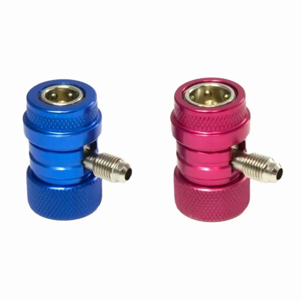 Соединительные автомобильные муфты для фреона r-134a. Вентиль быстросъемный. Муфта быстросъемная vhf-sa 1/4 sae внешняя резьба (комплект 2 шт. Быстросъемы для фреона r134a. Быстросъём для 410 фреона.