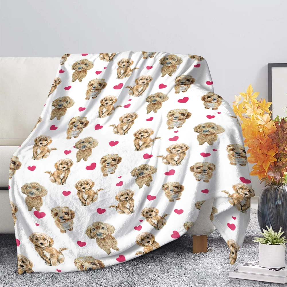 

Одеяло для щенка с 3D рисунком, потрясающее одеяло, подарок для любителей животных с рисунком Болоньи, Роскошный домашний декор, офисное тонк...