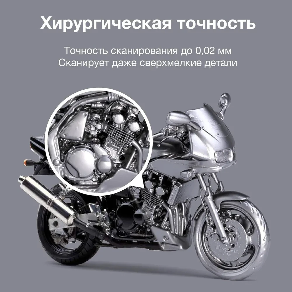 Универсальный 3D-сканер Revopoint MIRACO PRO для 3D-принтера точность до 0 02 мм 15 кадров в