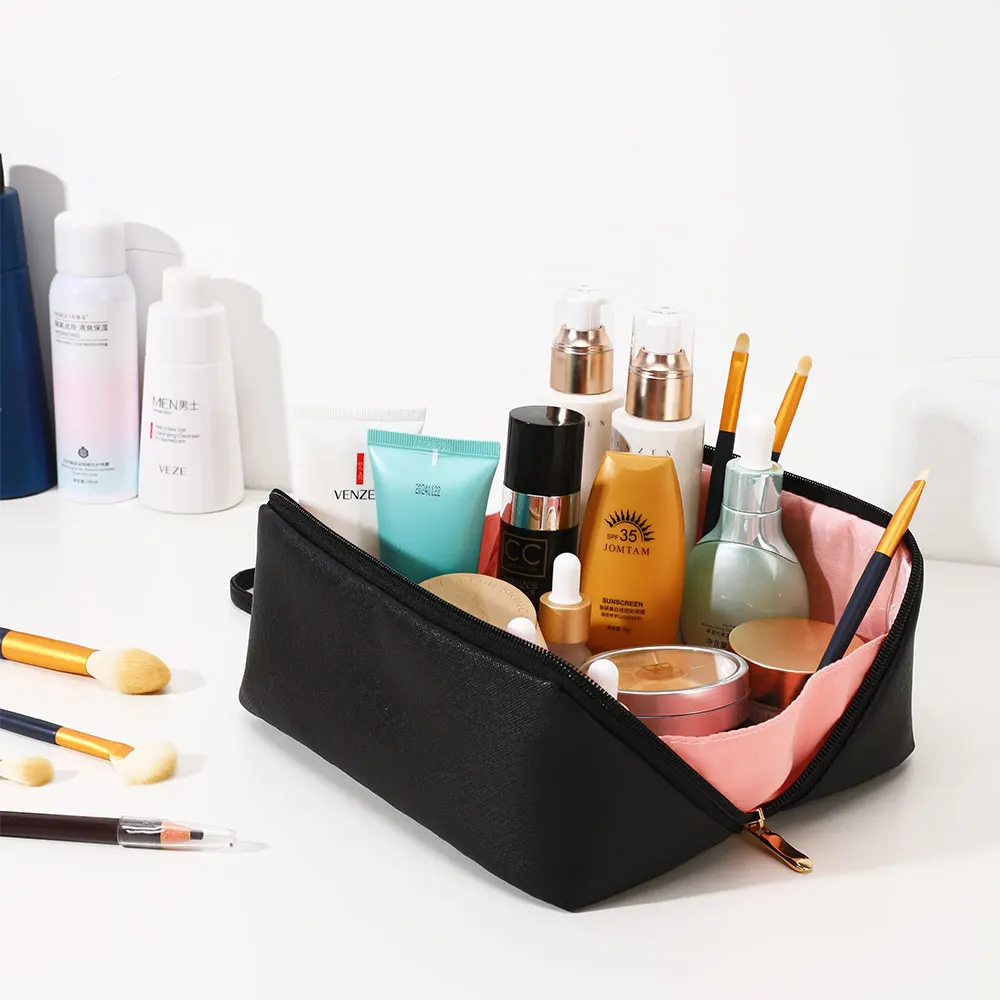 

Large-Capacity Travel Cosmetic Bag Portable Leather Makeup Pouch Women Waterproof Bathroom Washbag Multifunction Toiletry Kit