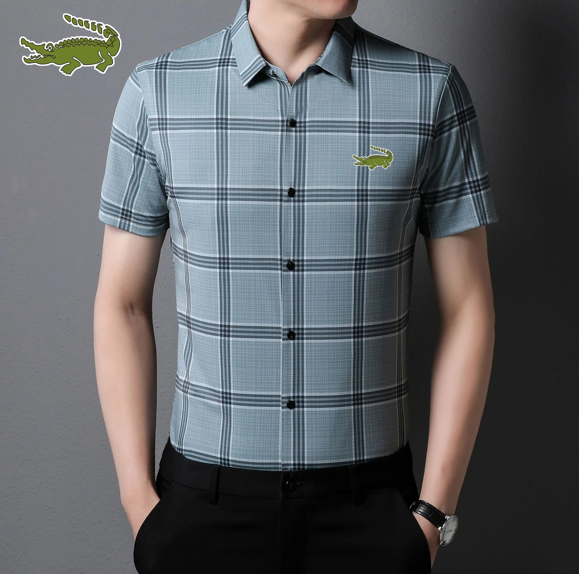 

New Men's Hawaiian CARTELO Printed Shirts Lapel Short Sleeve Shirts Summer Men's Business Gentleman Casual Shirts