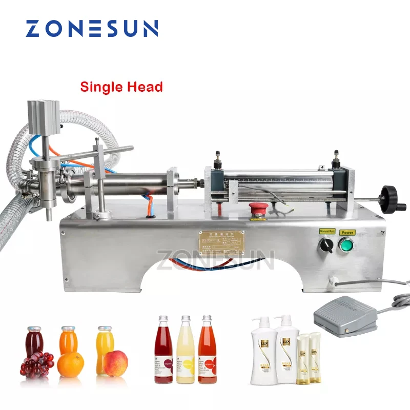 ZONESUN 5-100ml Orizzontale Pneumatica di Riempimento Shampoo Vino bevande succo di macchina di Rifornimento Olio Detergente Prodotti Alimentari Bevande Macchine