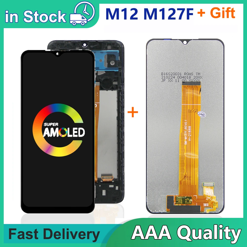 

6.5'' For Original For Samsung Galaxy M12 M127F LCD Display Touch Screen Digitizer For Samsung M127 SM-M127F/DS LCD Repair Part
