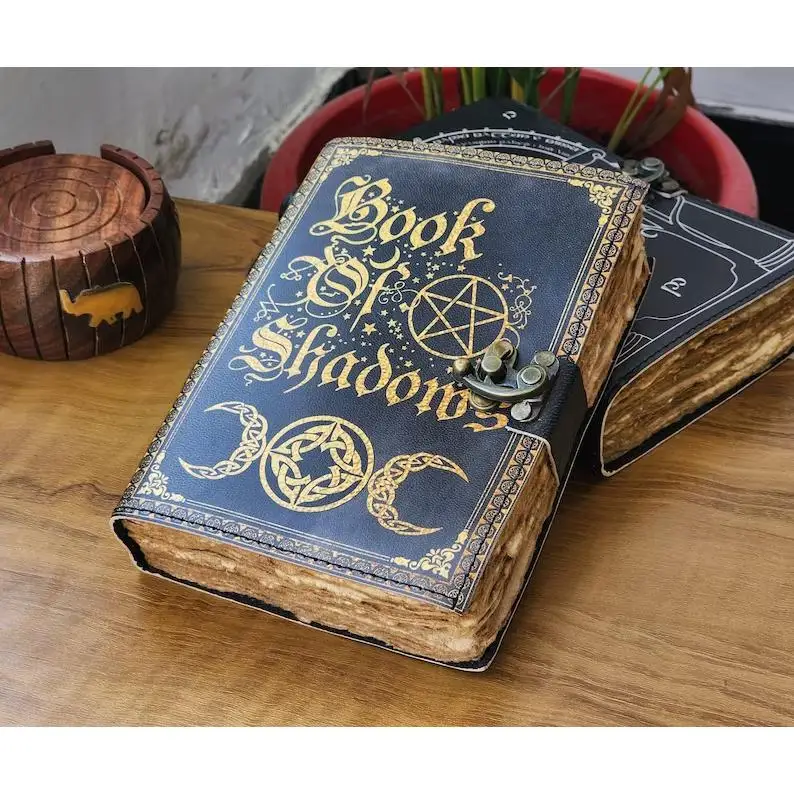 Книга Теней кожаная записная книжка Гримуар Кожаный дневник Записная магических