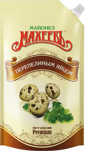Майонез Махеевъ с перепелиным яйцом дойпак 400мл - изображение