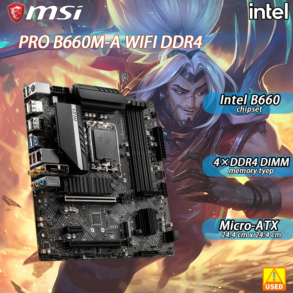 

LGA 1700 motherboard MSI PRO B660M-A WIFI DDR4Supports 12th Gen Intel with Intel B660 Chipset DDR4 128GB PCIe 4.0 M.2 Micro-ATX