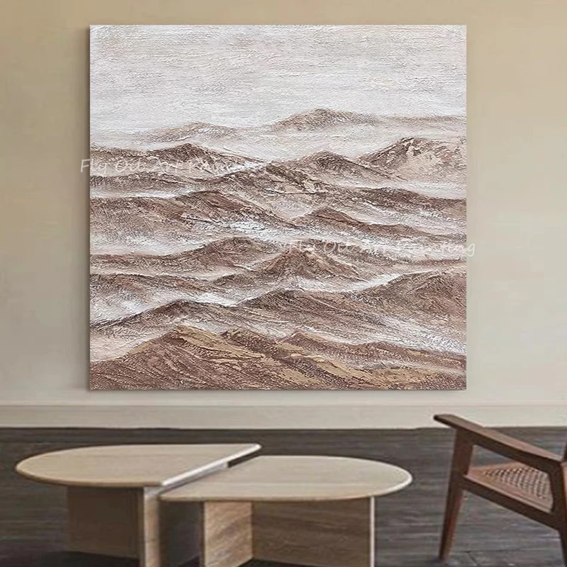 100% ручная работа современная абстрактная Золотая коричневая Цветочная живопись