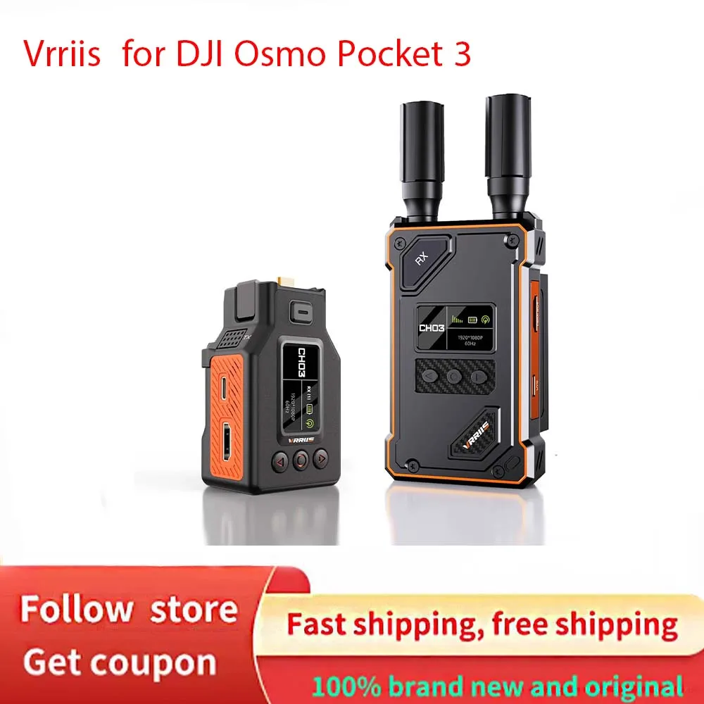 Фото Беспроводной видеопередатчик Vrriis 500 м для DJI Osmo Pocket 3: HDMI-экстендер для записи UVC и прямой трансляции №1