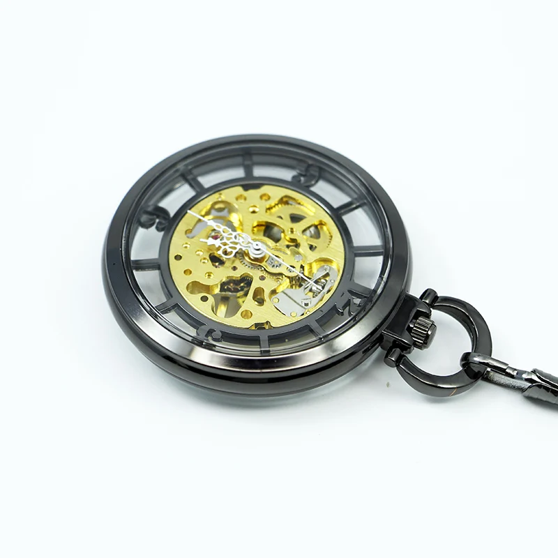 Antique Mechanical Pocket Watch Collection Retro Hollow Skeleton Sweater Chain FOB Clock Men's Best Gift For Dad and Grandpa