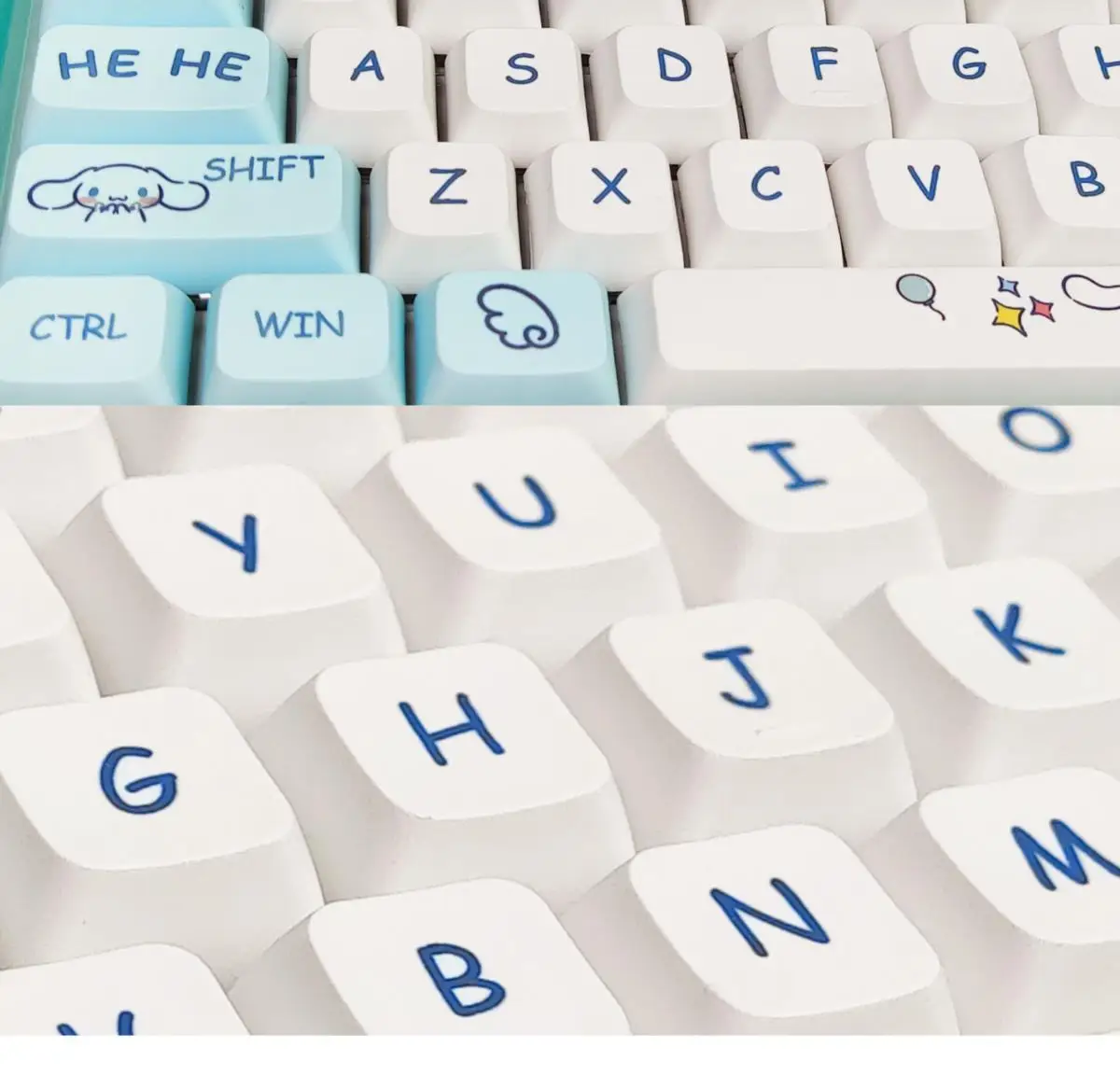 Фото Ключевые колпачки 129 клавиш/набор Jade Rabbit PBT XDA профиль на заказ милый белый колпачок для MX Переключатель механические игровые колпачки для клавиш №5