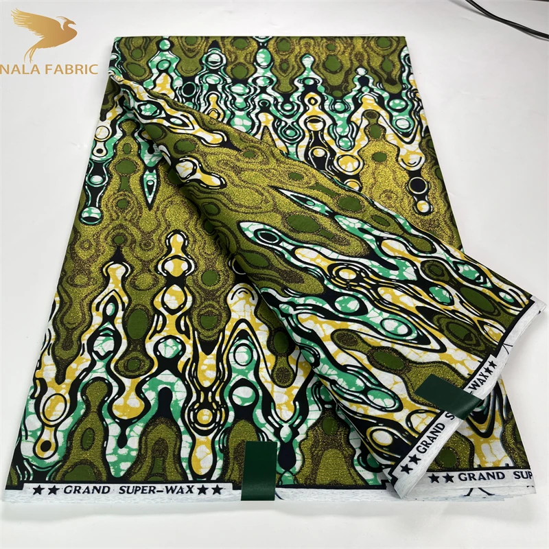 

Grand Super Wax Hollandis Original 6 Yards African Print Ankara Africain Patchwork Materials Roll fabric 2021 2022 P08