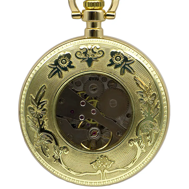 Silver Roman Numeral Pocket Watch Mechanical Minimalist Fashion Vintage Necklace Pendant Clock Fob Watches For Men Women