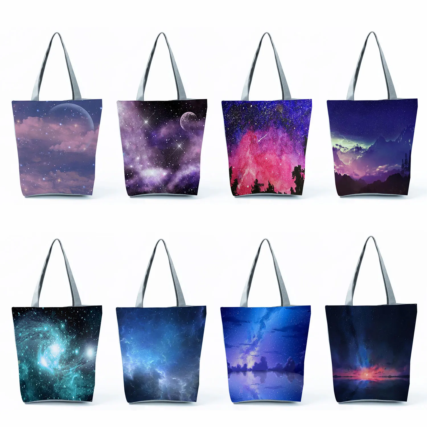 

Starry Sky Print Handbags For Women Casual Shopping Bag Female Large Capacity Tote Bag Outdoor Camping Shoulder Bag Customizable