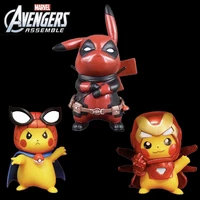 pok%c3%a9mon pvc kawaii piakchu anime figure the avengers figurine spider man ironman deadpool desktop setup statue toys collection