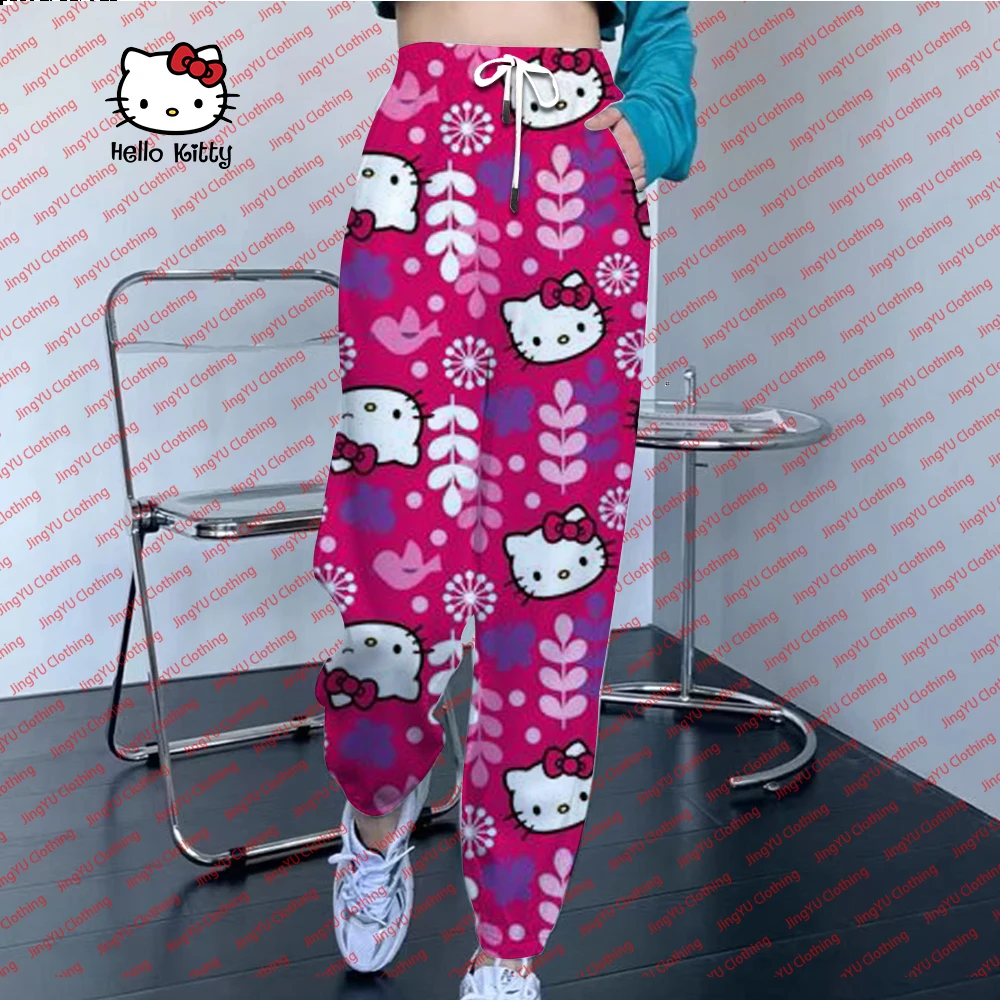 

Sanrio Halloween Hello Kitty Anime Women's Casual Home Pants Autumn Cute Funny Loose Pants Women's
