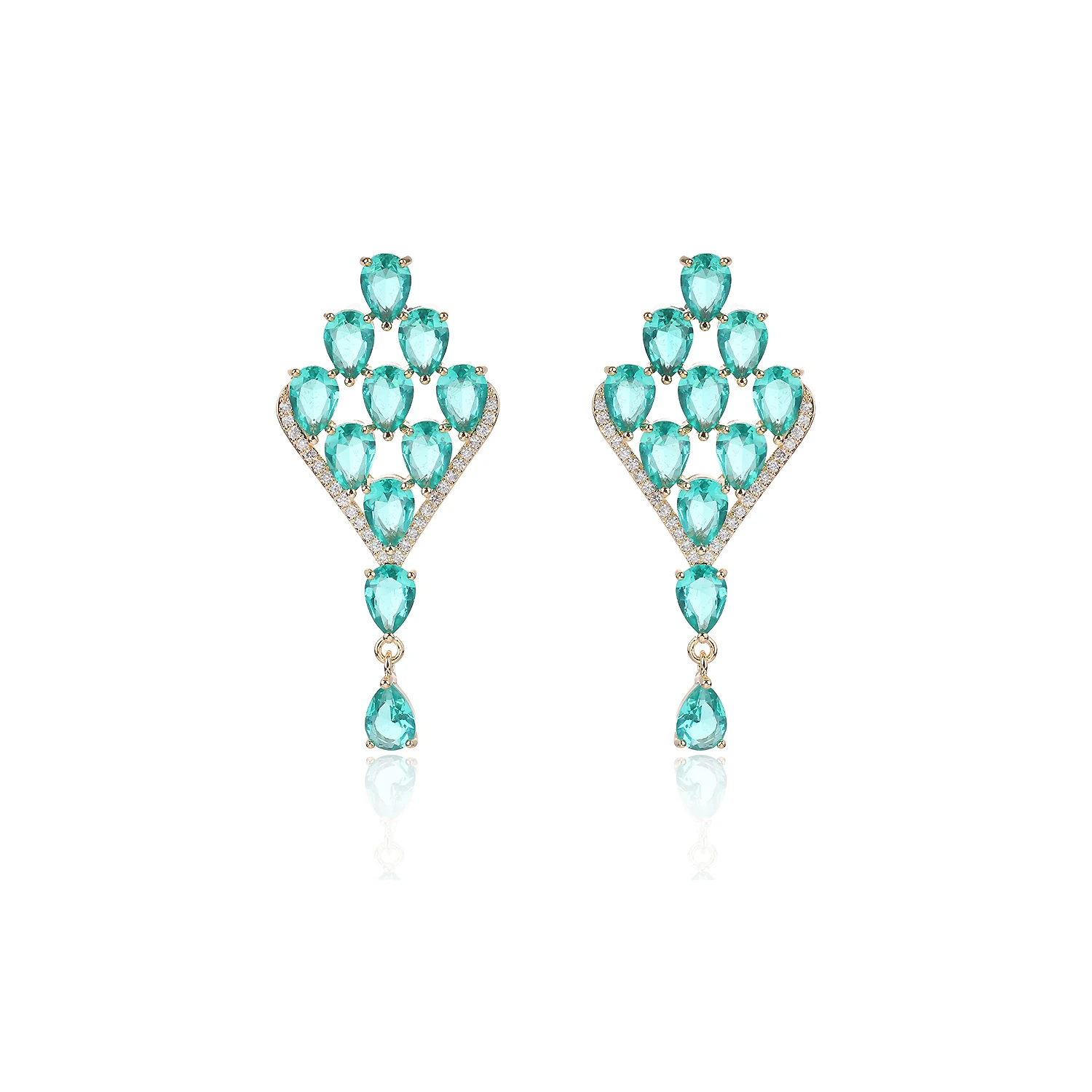 

Rhombus Cubic Zircon Drop Earrings for Wedding, Women's Dangle Bridal Earring Girl Gatherings Jewelry Accessories CE11837