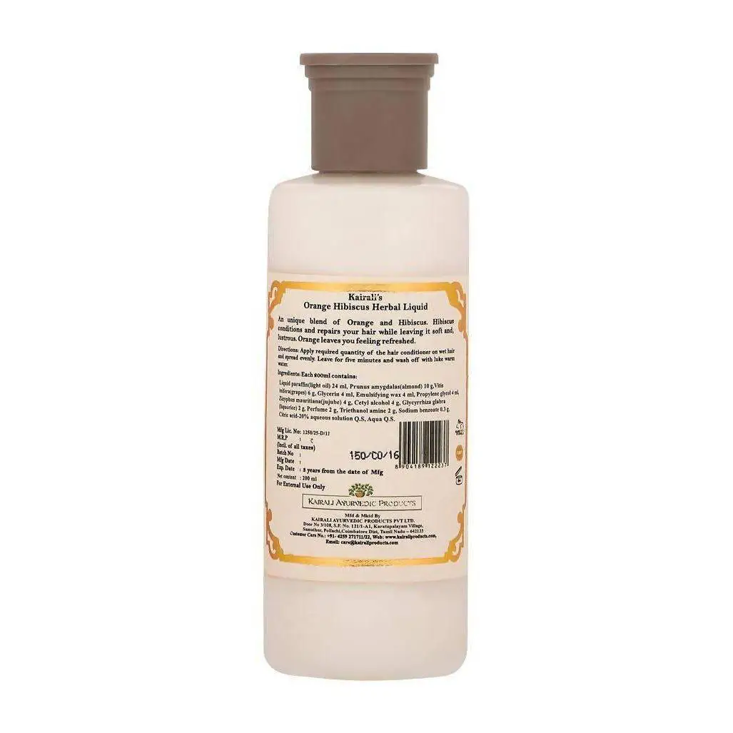 Кондиционер для волос с Апельсином и Гибискусом (200 мл) Orange Hibiscus Herbal Hair Conditioner Kairali