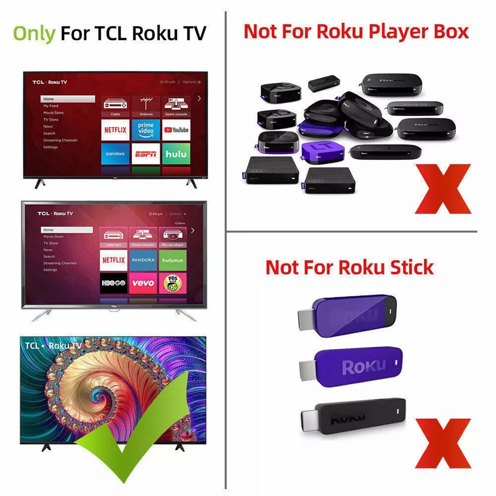 Пульт дистанционного управления RC280 совместимый с кнопками TCL TV и потоковой