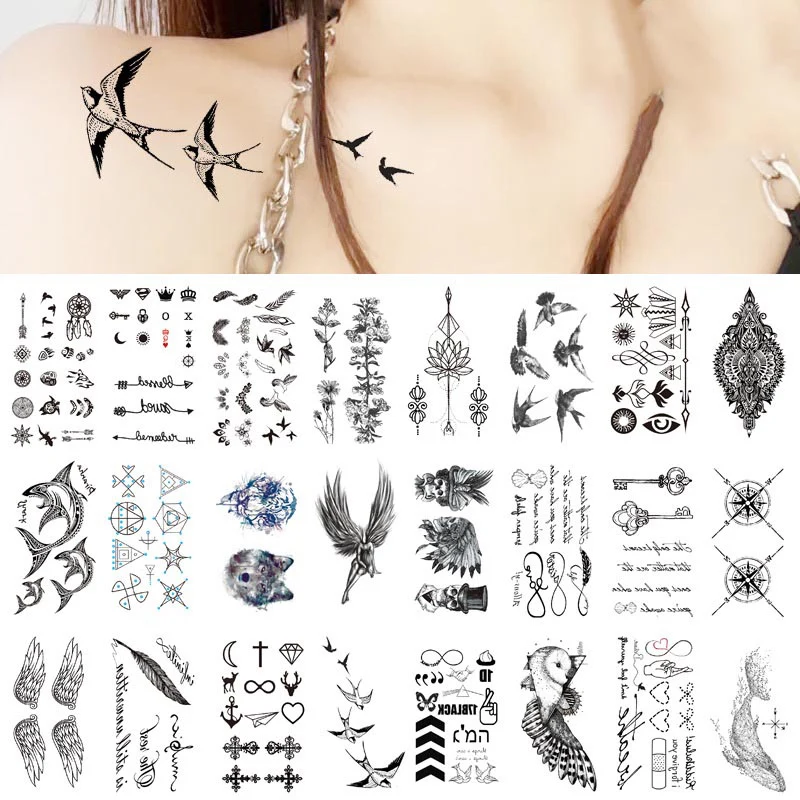 Водостойкие временные тату-наклейки для женщин полноразмерный макияж дневные