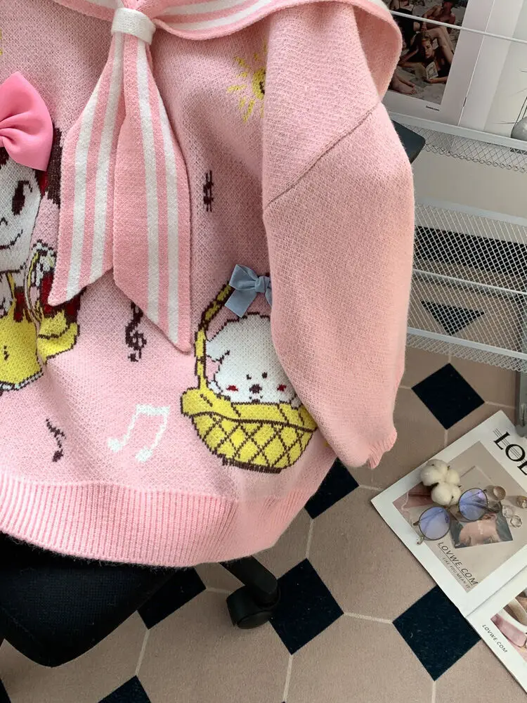 Пуловер Catoon Свободная Стильная Осенне-зимняя Верхняя Одежда Для Ленивых Женщин