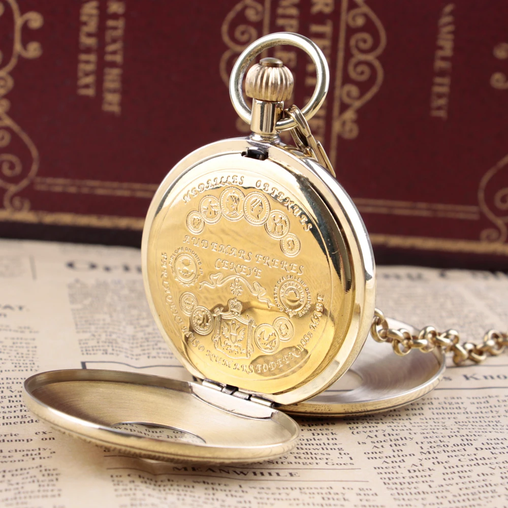 Unique Fashion Necklace Roman Numerals Case Mechanical Pockets Watch Gift For Men Women Hand Wind Fob Chain Watches PJX044