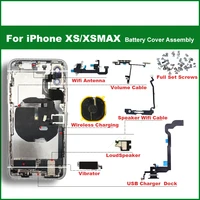 for iphone xs xsmax battery back cover middle case sim card tray side key assembly soft case cable installation installati