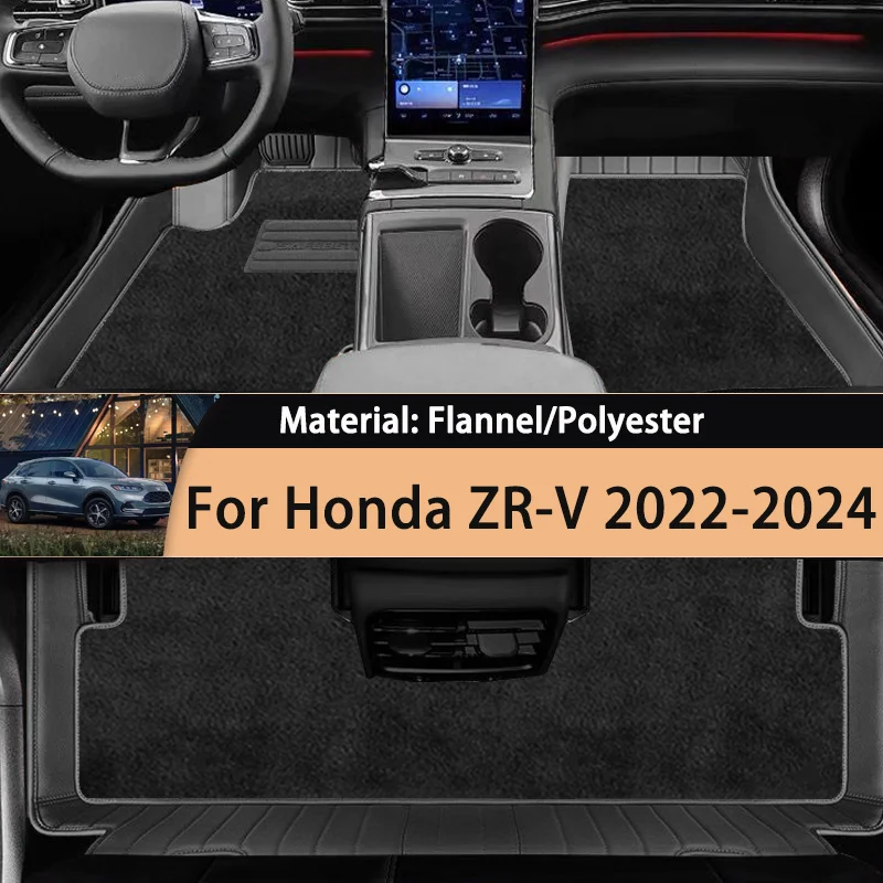 

for Honda ZR-V ZRV HR-V HRV Sport 2023 2024 Flannel Car Floor Mats Carpets Footpads Anti-slip Cape Rugs Cover Foot Pads Interior