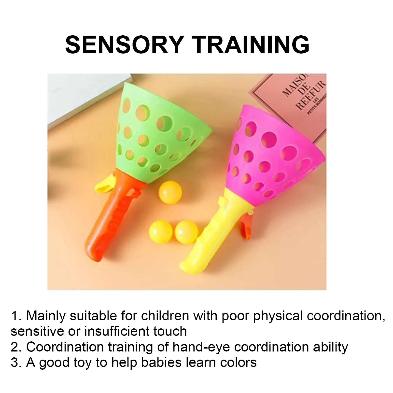 Веселая игра с мячом: 2 красные пусковые установки и 10 мячей для детей