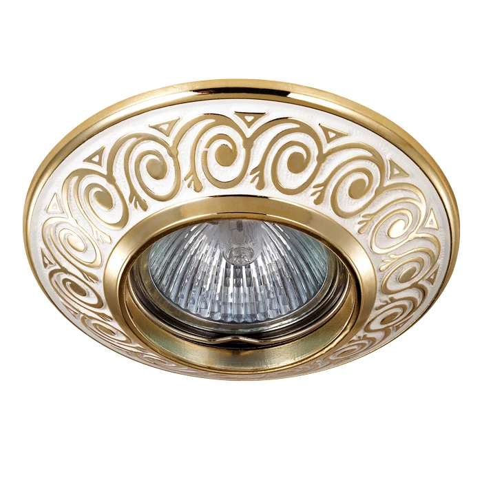 370001 spot nt15 134 white/gold recessed downlight IP20 GX5.3 50W 12V Vintage | Spotlights