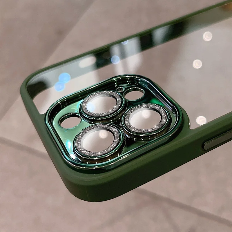 

Роскошный блестящий прозрачный чехол с бриллиантами для IPhone 14 13 12 11 Pro Max Plus, гибридный армированный защитный чехол для камеры, противоударны...