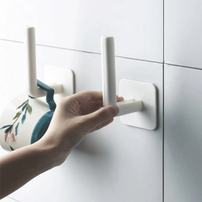 

1PC L-shaped Hook Kitchen Free Punching Seamless Wall-mounted Rack Super Heavy Waterproof Storage Hook Bathroom Storage Rack