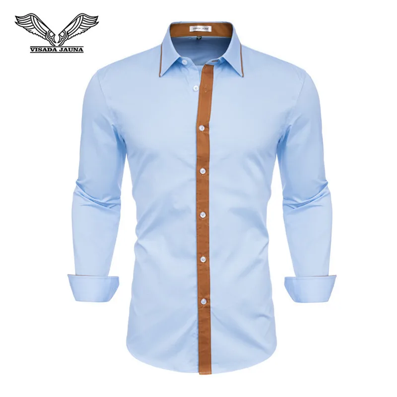 2018 Fashion Men's Shirts Long Sleeve Slim Fit Men's Casual Shirts Formal Dress Shirts Men Clothes 2018 Turn-Down Collar N5045