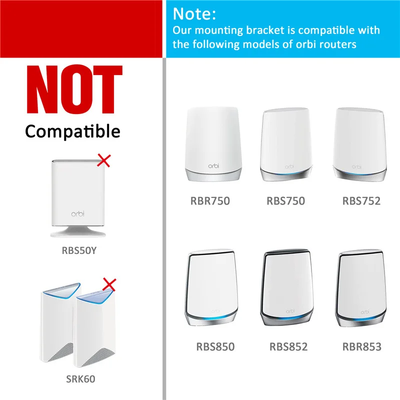 Фото Совместим с маршрутами Netgear Orbi RBKE963, 850, 852, 853, 750 и 752. Кронштейн из алюминиевого сплава. №3