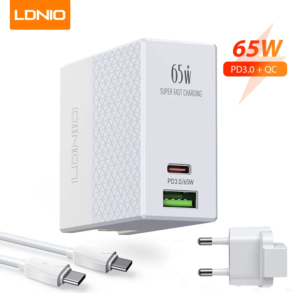 

LDNIO 65W USB C зарядное устройство QC3.0 высокомощное настольное зарядное устройство Быстрая зарядка для ноутбука/MacBook/Ipad/наушников/планшетов заря...