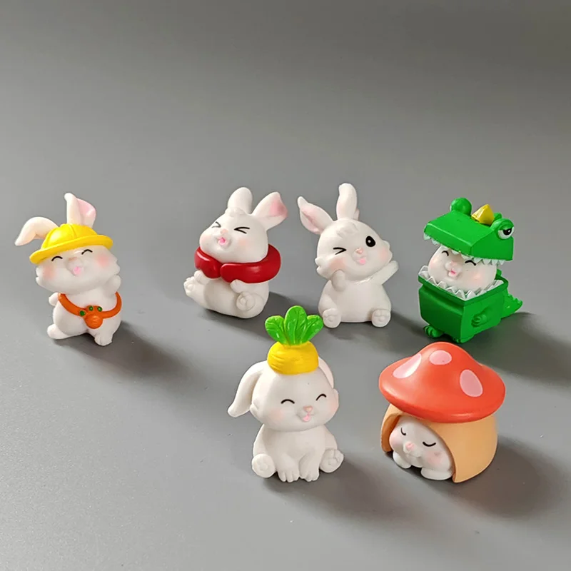 6-10 шт. фигурка кролика-динозавра морковного кролика домашнего декора миниатюра