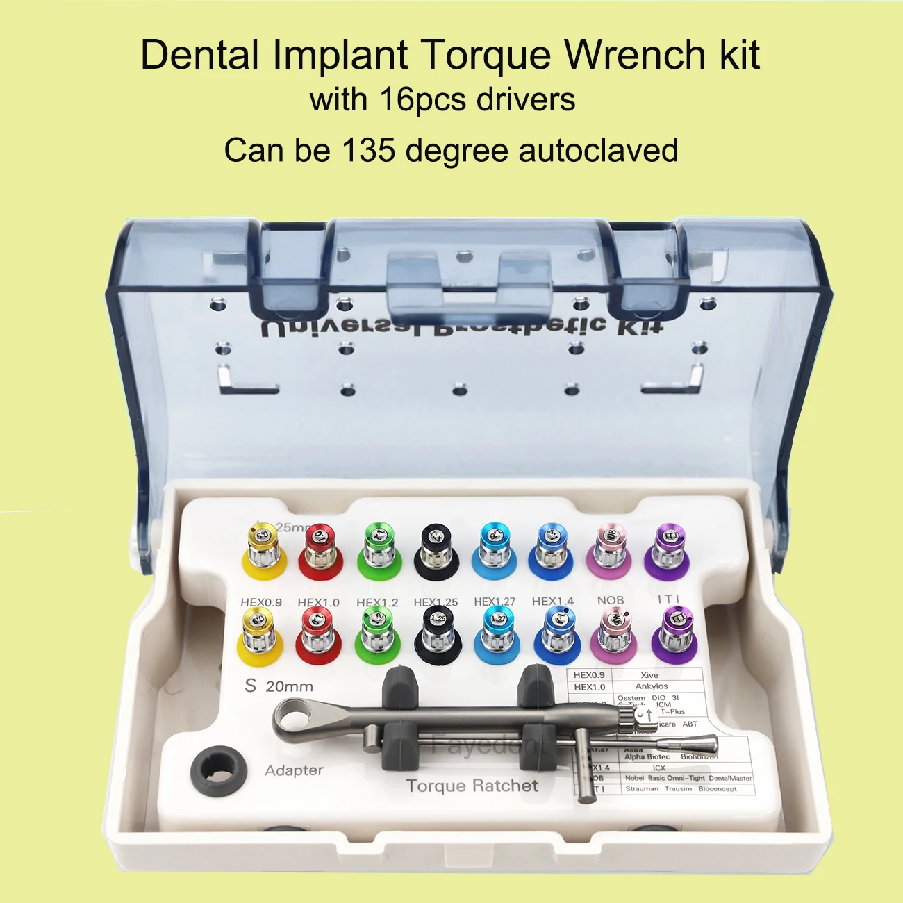 

Dental Universal Screwdrivers dental Implant Restoration tool kit Implant Torque Wrench 16Pcs/set Screw drivers