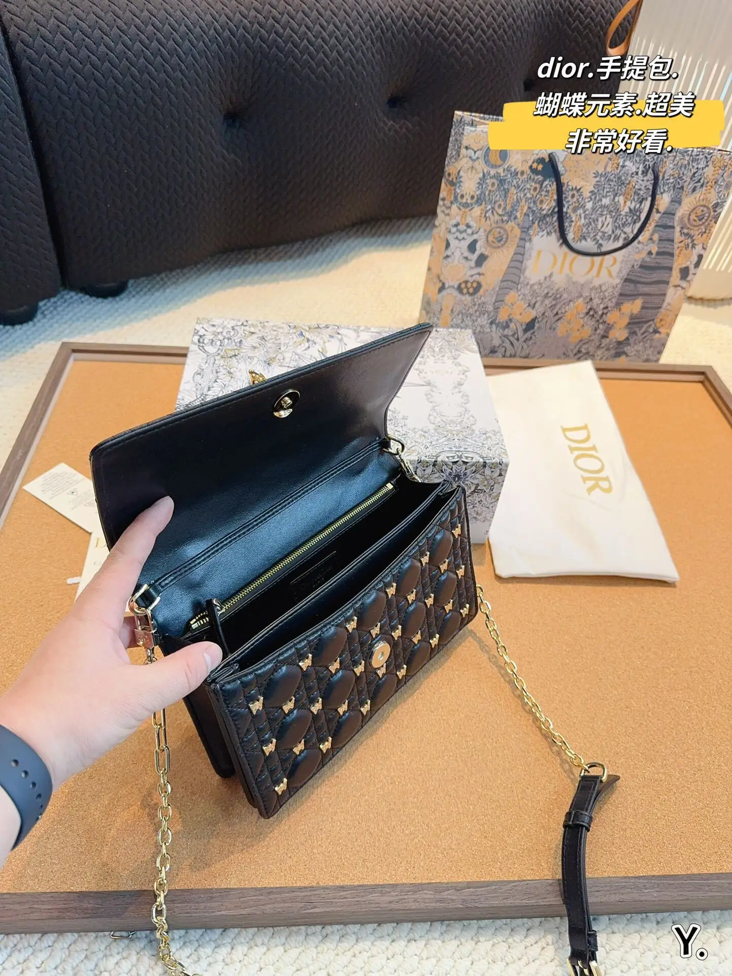 Dior Style Copy1:1 Новая С Цепочкой В Виде БаБочки На Все Через Плечо Классная ТексТура