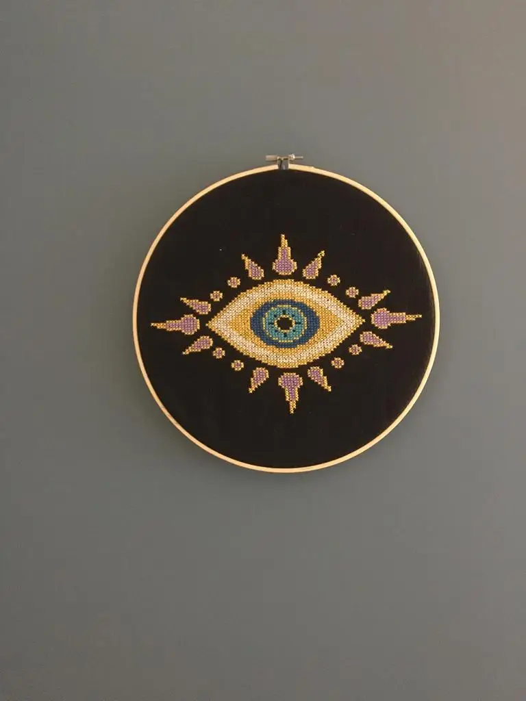 

Evil Eye Modern Cross Stitch Etamine Wall Decoration