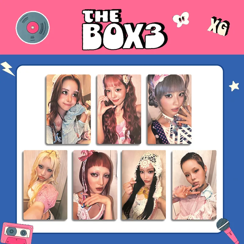Фото Карточки XG, 7 шт./набор, карточки BOX3, яркие пленочные LOMO-карточки, карточки с персонажами в корейском стиле, коллекция для фанатов JURIN HINATA JURIA MAYA №3