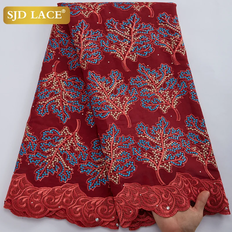 

SJD LACE 2022 African Lace Fabric Cotton Swiss Voile Lace In Switzerland Nigerian Bridal Materials For Wedding Dress Sew A2952