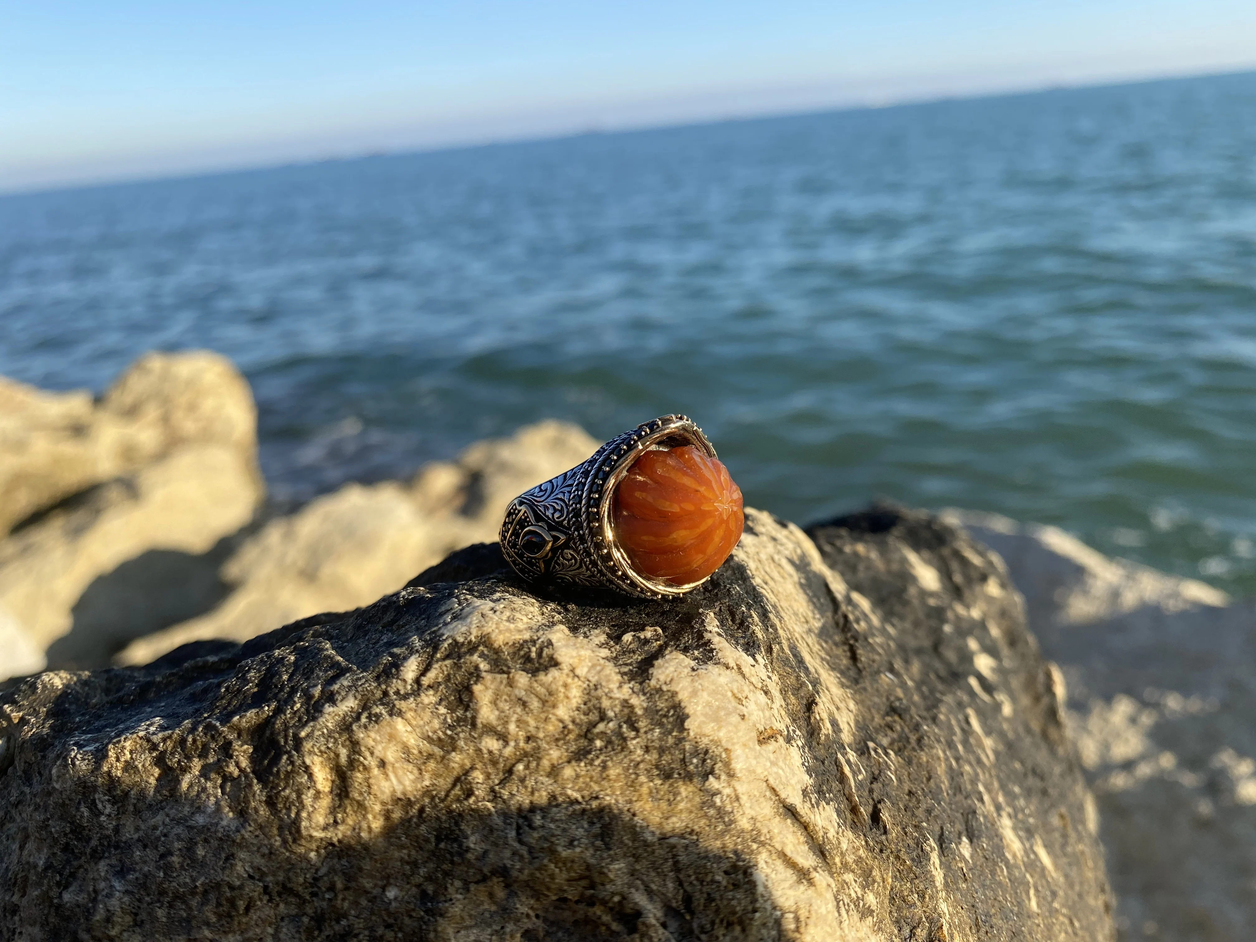 

Серия султанов-специальный дизайн серебристого оранжевого цвета, кольцо из Каталина, модное турецкое высококачественное ручная работа, по...