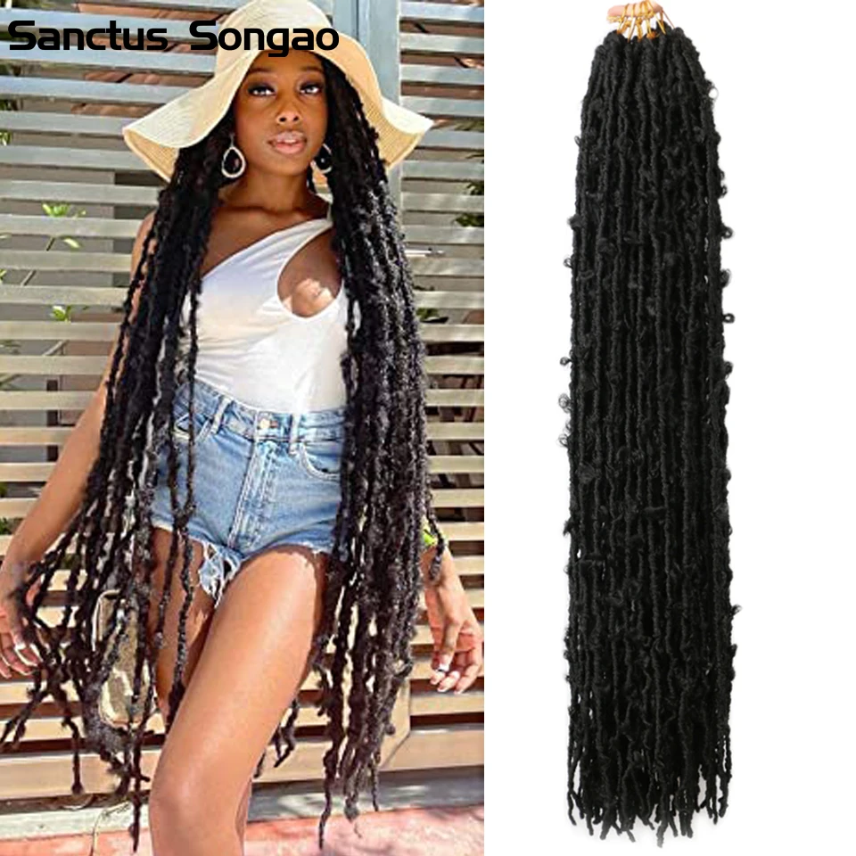 

Butterfly Locs 18 24 36 Inch Distressed Faux Locks Crochet Hair Soft Locs Pre-twisted Synthetic Braiding Hair For Black Women
