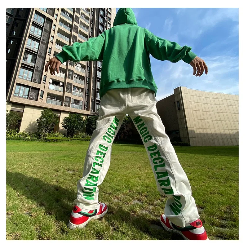 White Jeans Baggy Pants Embroidered Streetwear Men Women's Woman Hip Hop Trousers Man Casual Y2k Jean Trendyol Tendance Men's