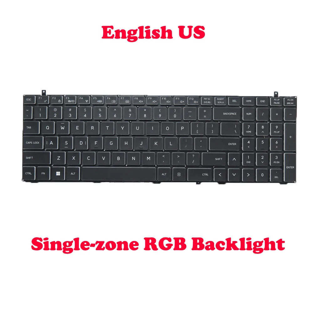 Фото Клавиатура для ноутбука AR RU для шлюза GGNC71719 GGNC71719-BK 17,3 дюйма, США, немецкий GR, без бумаги с подсветкой, черная, без рамки, новая №1