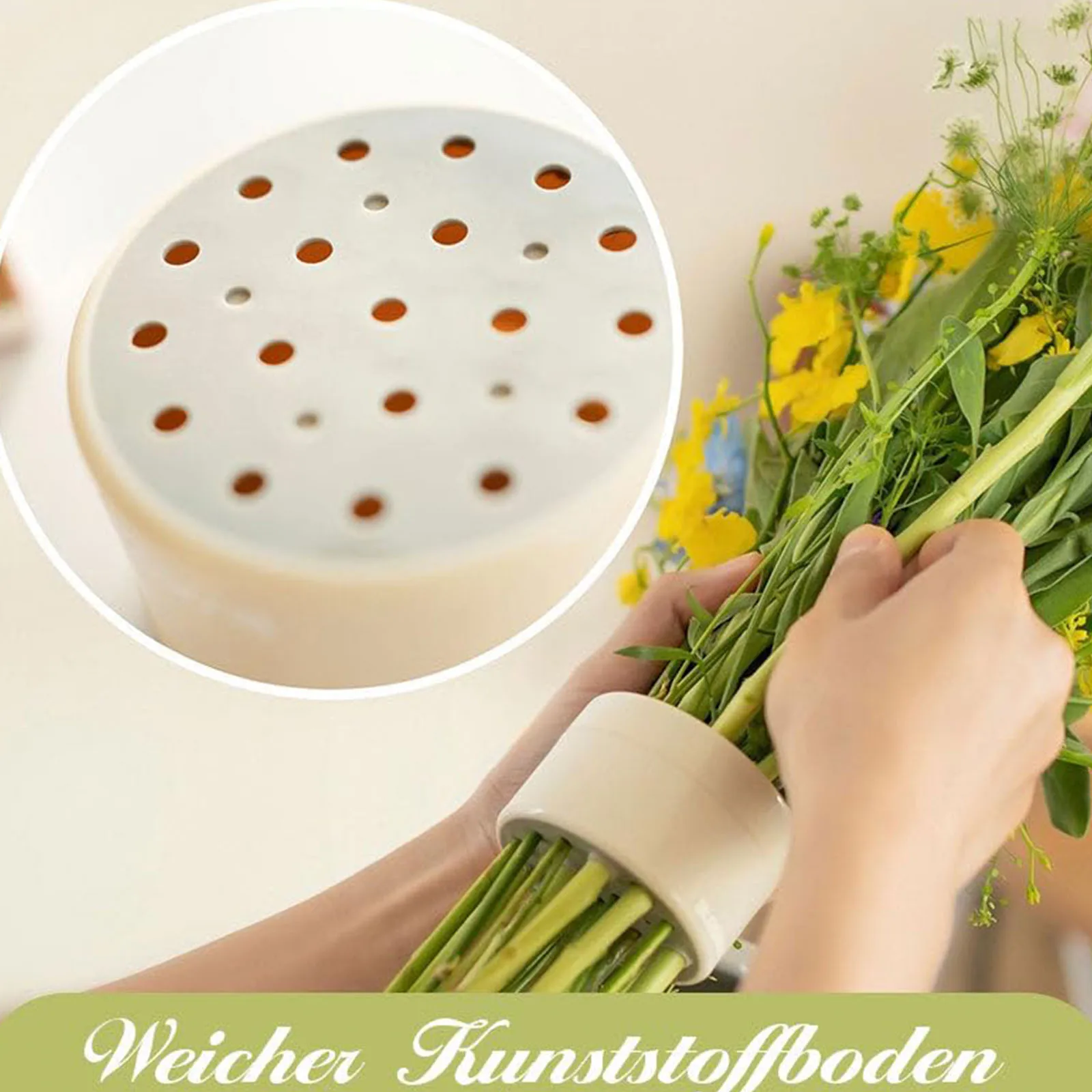 50 г Желтого спирального держателя для цветочных стеблей - Большой размер ваз