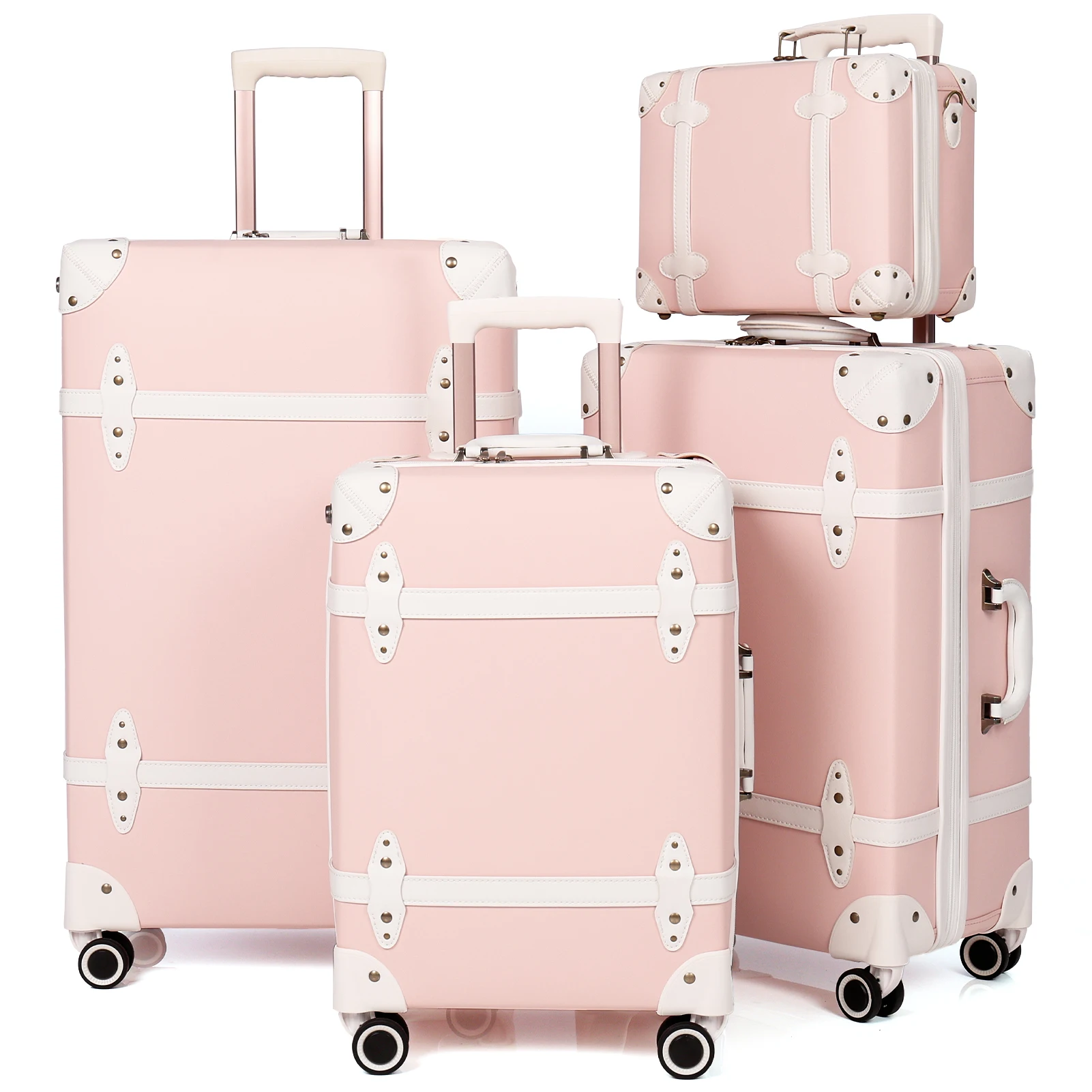 Винтажные наборы багажа из 4 предметов чемодан большой вместимости на колесах