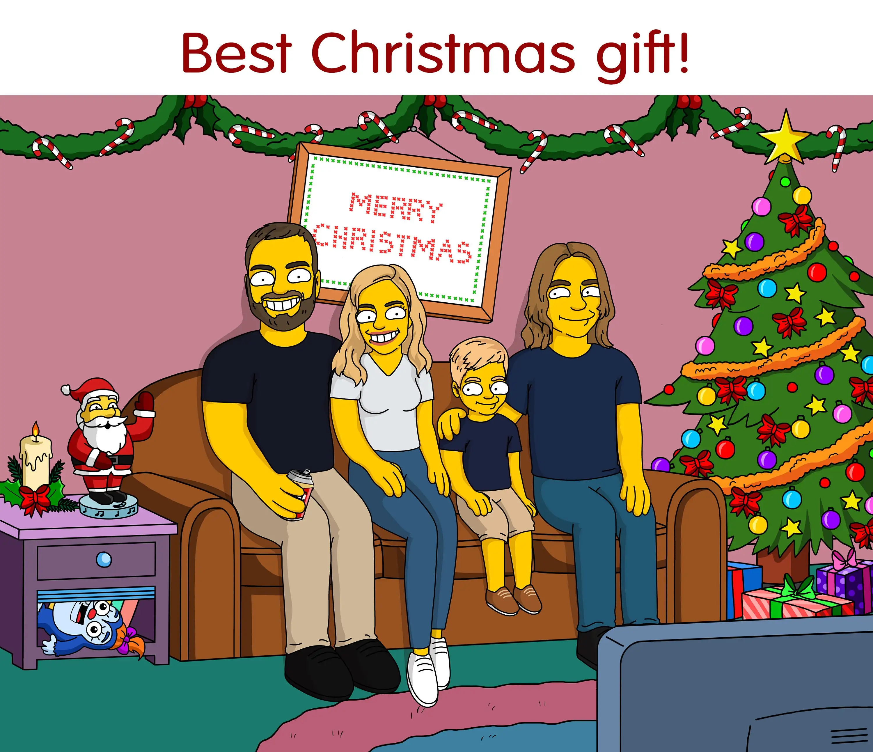 

Custom Family Cartoon Portrait Prints Painting Poster Picture Personalise Customized Canvas Art Special Gift Living Home Decor