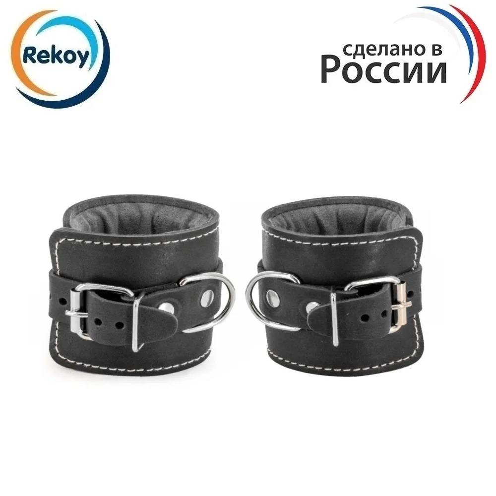 Напульсник манжета силовая на руку Rekoy FG013 кожаная, с кольцом для тяги, манжета для тренажера, манжета тренировочная