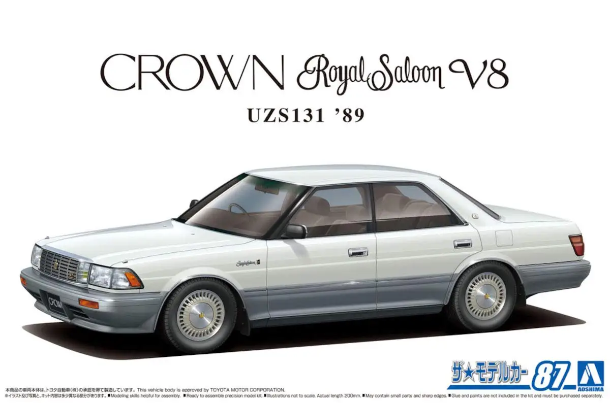 AOSHIMA Модель автомобиля серии Toyota UZS131 Crown Royal Седан G 1989 Пластиковая модель 1/24 №87 |