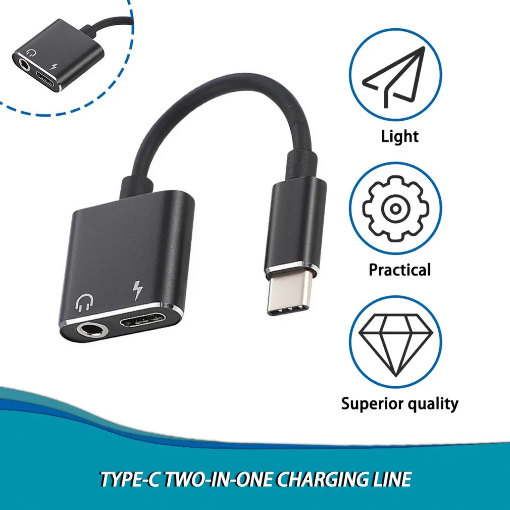 

Кабель-адаптер 2 в 1 USB Type-C 3,5 мм